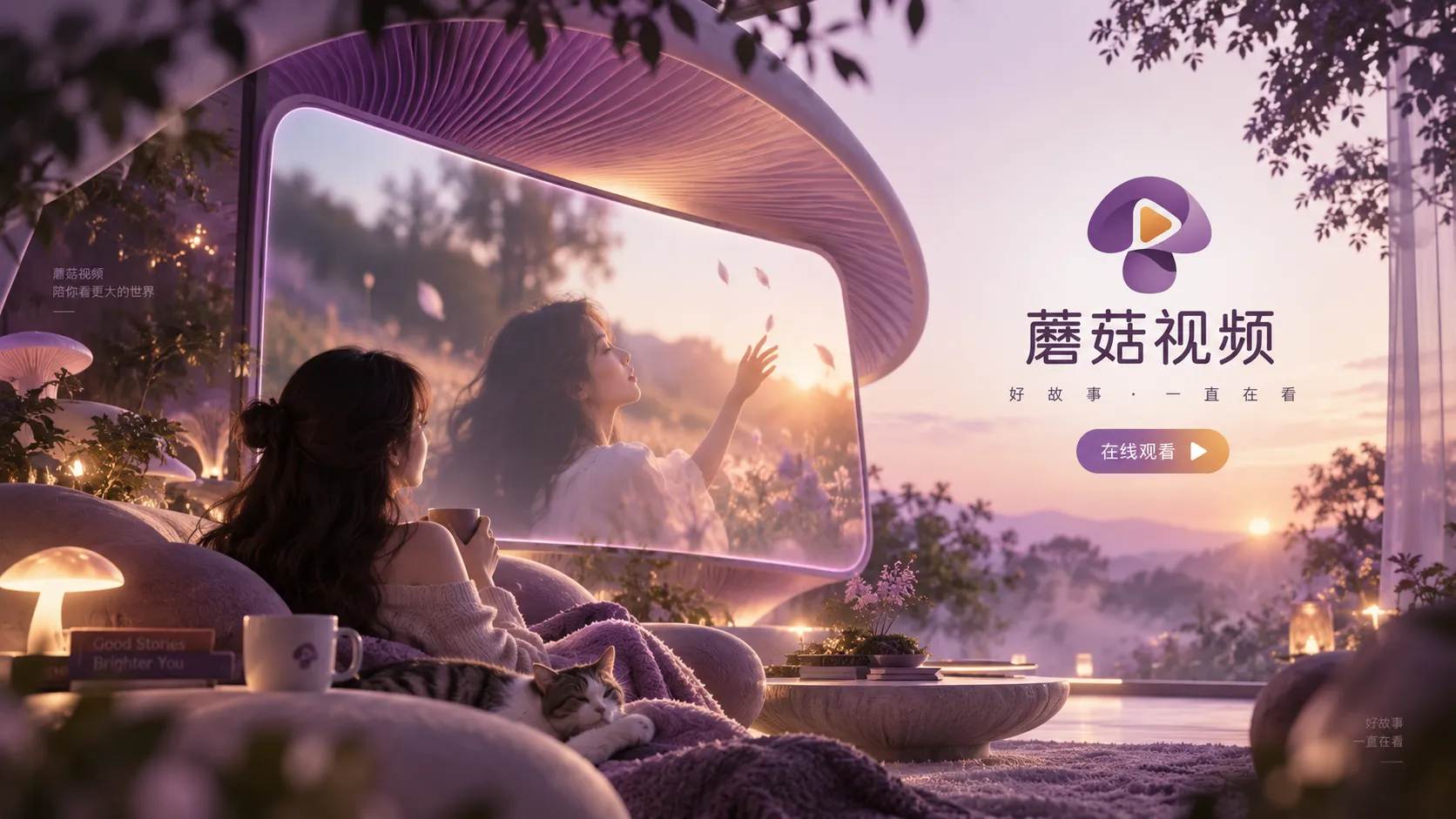 蘑菇视频电影与剧集片单主题视觉